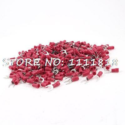 1000 Pcs Red Pre Insulated Fork Terminal for #10 Bolt AWG 22-16 Wire