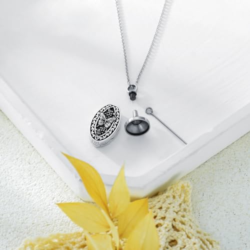 925 Sterling Silver Memorial Jewelry Urn Necklaces for Ashes, Photo Locket Necklace that Holds Picture3