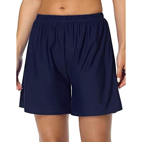 Mycoco Women's Boy Short Bikini Bottom with UV Protection Cover
