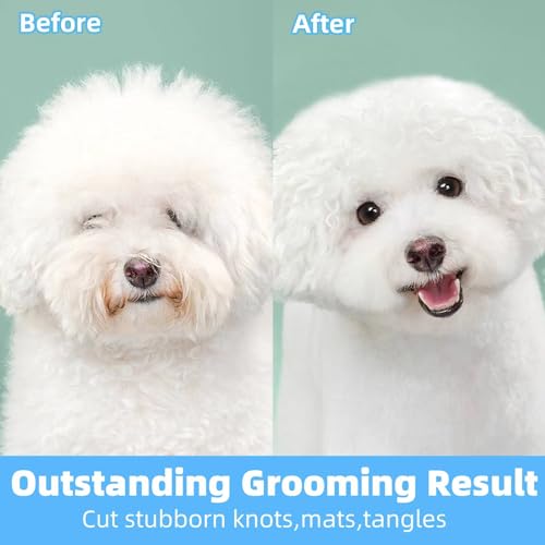 Jaswell P0149 Pet Grooming Tool- 2 Sided Undercoat Rake For Dogs &Cats-Safe And Effective Dematting Comb thumb #2