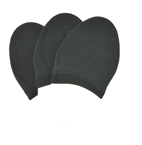 Womens Pedi-Pocket No Show Socks - Open Toe Liner Half Seamless Mule Socks - Black, Khaki & White Half Socks for Women4