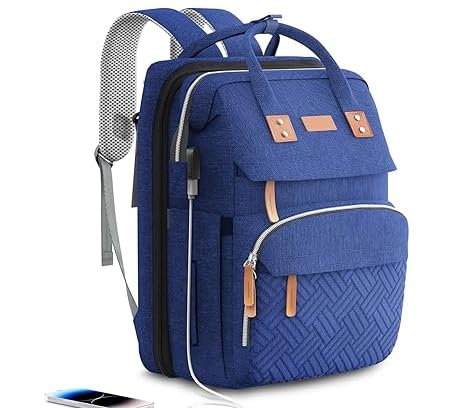 Image of ISMGN Diaper Bag Backpack with Changing Station, Large Diaper Bag, Multifunctional Diaper Bag, Blue