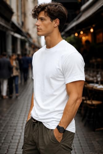 Image of INKKR Men's Solid Round Neck Half Sleeve Classic Cotton Bio-wash T-Shirt Combo | Crew Neck Cotton Tshirt for Men Combo