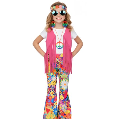 Disfraz Hippie para niñas 60s 70s para fiestas miniatura 3