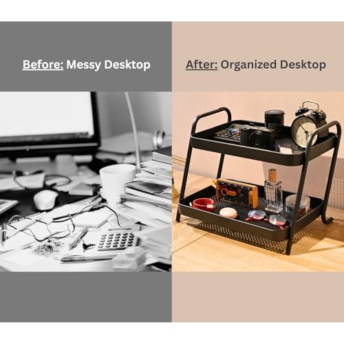 NobleForm 2-Tier Desk Organizer Multifunctional Storage Shelves for Office, Dresser, Kitchen, Stylish Organizer for Cosmetics, Office Supplies, Food, Compact, Durable, Space-Saving Design for Women - image 3