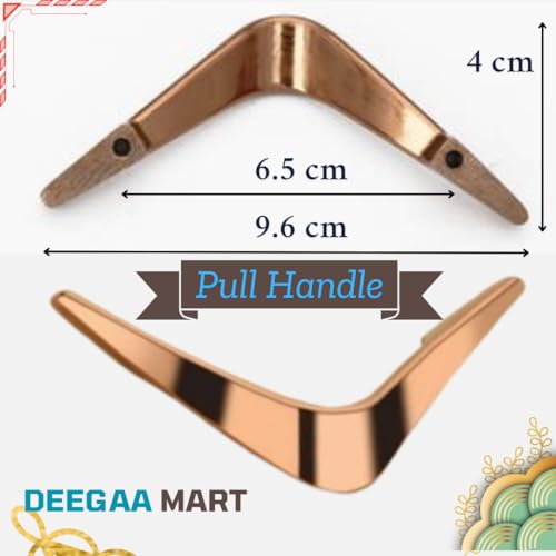 Image of Twin Hole Zinc Alloy Drawer Pulls, Handles for Drawers, Cabinets, Wardrobes, and Kitchen Doors - Decorative Furniture Hardware (2, Rosegold, V Handle)