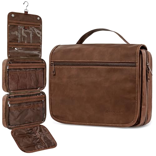PAVILIA Hanging Toiletry Bag Women Men, Foldable Cosmetic...