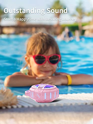 Image of EBODA Shower Waterproof Bluetooth Speakers Portable Gifts for Teen Girls | IP67 Wireless Small Speaker, 24H Playtime for Home, Pool, Kayak, Hiking, Boat, River Floating, Tween Girls Trendy Stuff-Pink