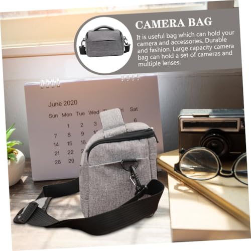 Cámara DSLR bolsa de nailon resistente gris con múltiples compartimentos de viaje 5