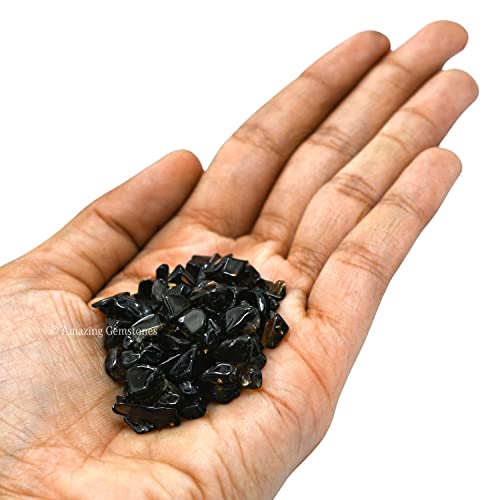 Image of Smoky Quartz Crystal Chips Aquarium Gravel Rocks - Smoky Quartz Chips Bulk Fish Tank Gravel, Small Tumbled Stone Chips and Tiny Crystals for Decoration (Natural AAA Grade Gemstones)