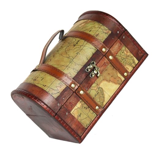 Coffre trésor en bois avec serrure au design vintage raffiné - 2