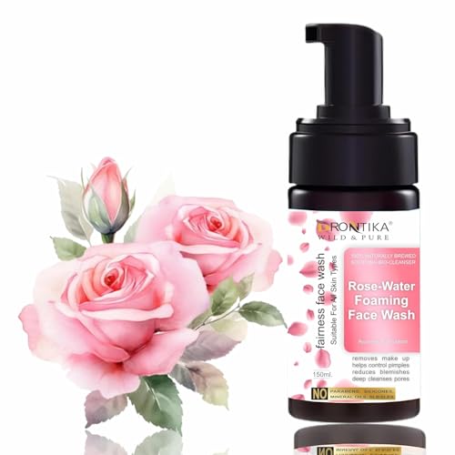 Image of Drontika Wild & Pure Ayurvedic Rose Foaming Face Cleanser with the Pure Essential Oils of Rose Water 150ml. (Rose Water)