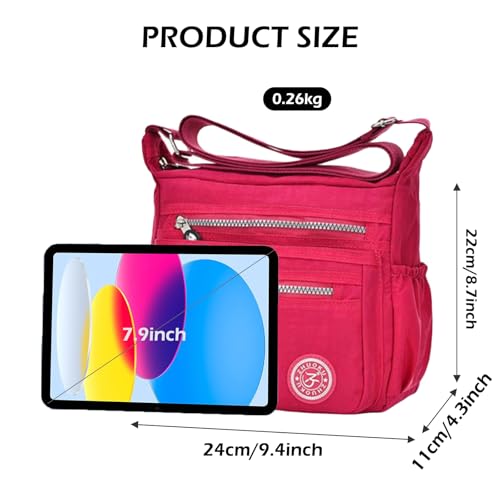 Women Crossbody Bag Multi Pocket Casual Messenger Bag Nylon Shoulder Handbag Waterproof Ladies Travel Purse3