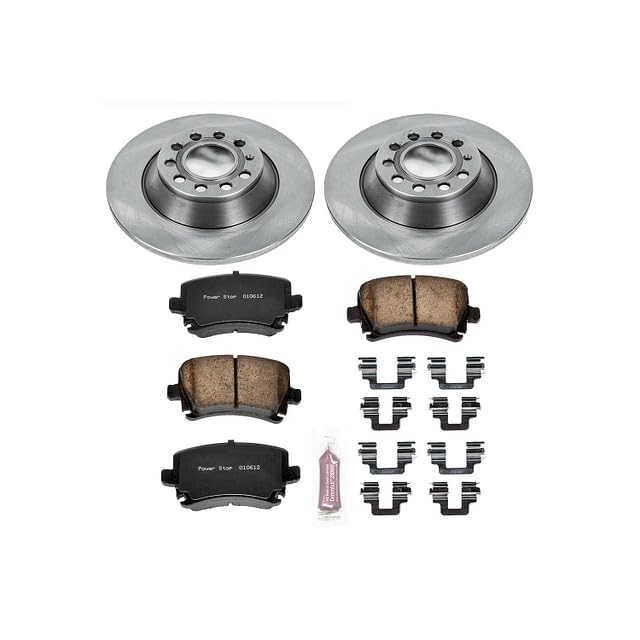 Image of PowerStop Rear Brake Kit for Audi A6 2006-11 | Audi A6 Quattro 2005-08 - Z17 Ceramic Brake Pads & Disc Rotors Replacement, KOE4625