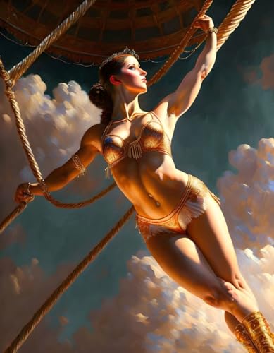Affiche de cirque trapéziste femelle poster toile sans cadre 58x90cm Serendipitp