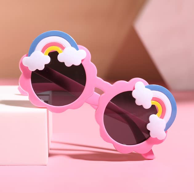 DC DECORIO- A UNIQUE PRODUCT RANGE Rainbow designed Round Sunglasses Suitable & trendy for boys n girls aged between 3-10 yrs (LIGHT PINK) - Image 4 thumbnail