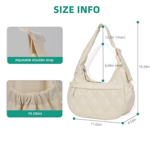 Image of JANKS Small Puffer Crescent Shoulder Bag for Women, Nylon Quilted Puffy Crossbody Purse, Cute Hobo Shoulder Handbags