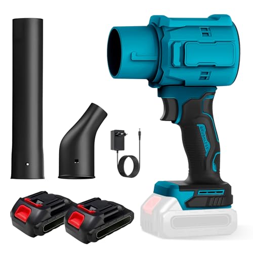 WingFly Mini soplador de hojas con batería turbo con 2 baterías de 2000 mAh y cargador, 30 m/s, 45000 rpm, pequeño soplador de polvo para limpieza de la casa, soplador de hojas, coche, jardín, esquina
