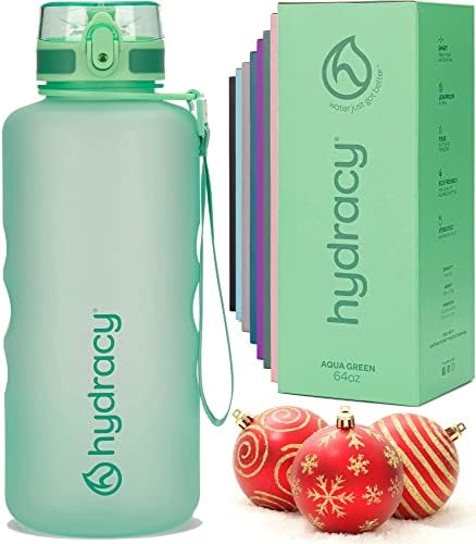 Hydracy Water Bottle with Time Marker -Large 1 Litre BPA Free Water Bottle & No Sweat Sleeve -Leak Proof Gym Bottle with Fruit Infuser Strainer & Times to Drink -Ideal for Fitness Sport & Outdoor