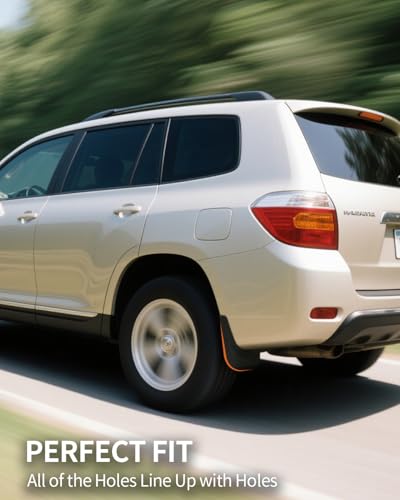 Image of Mud Flaps for Toyota Highlander 2003-2006, Heavy Duty No-Drill Mud Guards & Splash Guards, All-Weather Protection (Set of 4)