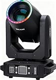 LED 150W Beam Moving Head DJ Lights Lamp LED 150W Stage Light with 44pcs*0.2W RGB Light Strip Ringbow for Weddings, DJ Bars, Disco, Party Show