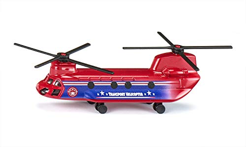Siku 1689, Transporthubschrauber, Rot/Blau, Metall/Kunststoff, Klappbare Rotoren