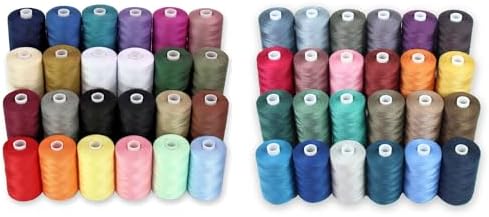 ACKERMANN Sewing Thread - 5 Spool Polyester Thread Set (3 White, 2 Black) | 200 Meters Each