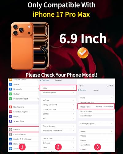 Image of 2 Pack Privacy Screen Protector for iPhone 17 Pro Max Anti-Spy Tempered Glass Rose Pattern 17ProMax Full Coverage Easy Installation Frame 9H Hardness Anti-Scratch (6.9 inch)