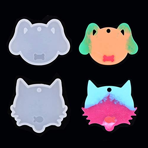HELYZQ Molde de resina epóxi de cristal faça-você-mesmo placa de identificação de gato/cachorro mold