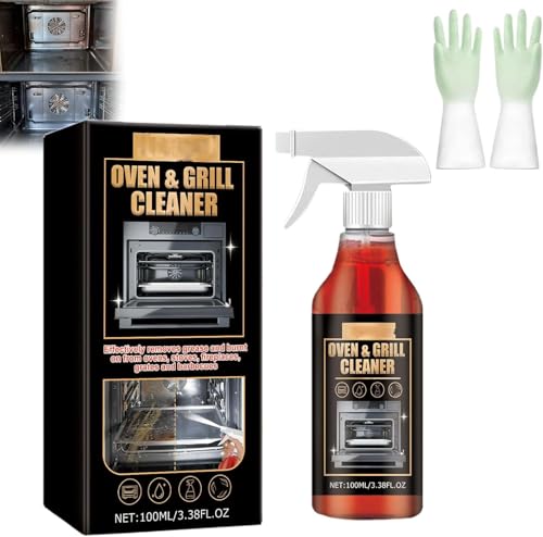 Spray detergente per forno e grill, scioglie il grasso in 5 minuti, detergente per forno, spray per pulizia multiuso, per forno, stufe, caminetti (1 pezzo)