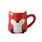Material: cerámica BOOMZZ Taza De Cerámica De Dibujos Animados Lindo Animal Taza Taza De Leche De Jugo De Café 9 * 13 * 10CM Rojo