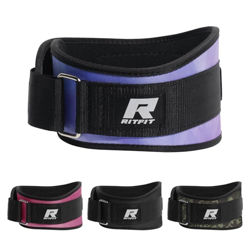 RitFit Weight Lifting Belt for Women- 6-inch Firm & Comfortable Back Support, Best for Workouts at The Gym, Weightlifting or Crossfit. Easily Adjustable, Pink & Red Camo (Galaxy, S(28-32''))