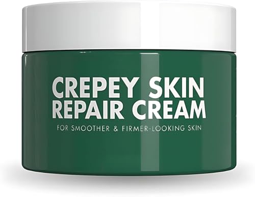 Crepey Skin Repair Cream – Loción natural reafirmante y reafirmante para piel envejecida, reduce visiblemente la piel fina y arrugada en brazos, cuello y cuerpo