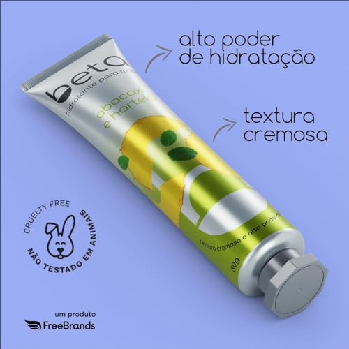 Kit 2 Cremes Hidratantes para as Mãos Beta 30g - Abacaxi e Hortelã + Melancia e Limão