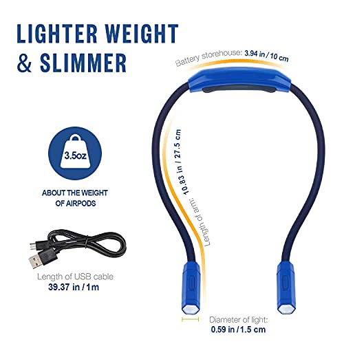 Vekkia Lightweight Neck Reading Light, Reading Lights For Books In Bed, Neck Light For Knitting,3 Colors,9 Brightness,Rechargeable,Hand Free,Portable,Long Lasting,Gift For Repairing,Sewing,Craft Lover #TOP4