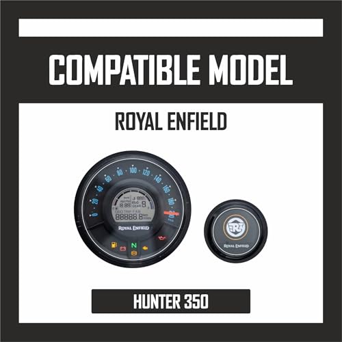 Image of ZEIR [1+1Pack] Screen Protector Compatible with ROYAL ENFIELD HUNTER 350 - TFT Digital Display Scratch Guard For Hunter350 | Instrument Console Bike Accessory [Not Tempered Glass] (Hunter [1Big+1Small])