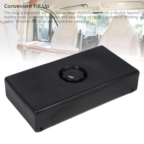 Image of Diydeg 8 Gallon RV Water Holding, 26 X 13.4 X 5.5inch Leakproof Impact Black RV and Gray Water Holding with 85mm Large Diameter Inlet, for RVs Trailers Boats