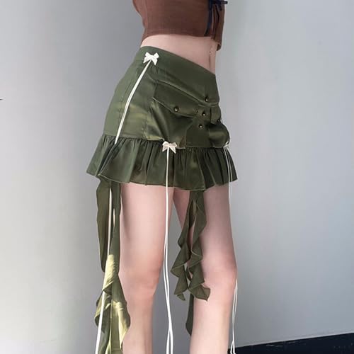 Korean Version of Japanese Sweet Ribbon Bow Skirt, Women's Low Waisted Bow Pleated Short Skirt4