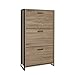 Mobelcenter - Zapatero Abatible Tres Puertas Moderno - Zapatero Color Aserrado y Negro - Zapatero Diseño Industrial - Medidas 115 cm Alto x 63 cm Ancho x 24 cm Fondo - (1164)