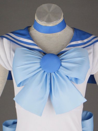 Ourcosplay Women's Sailor Moon Mercury Mizuno Ami Battle Cosplay Costume Dress 6 Pcs Set (Women Xxxl) Blue #TOP6
