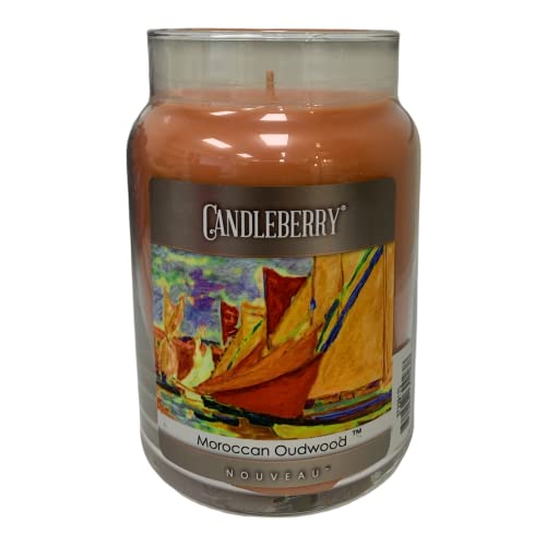 Nouveau By Candleberry Candles | Strong Fragrances For Home | Hand Poured In The Usa | Highly Scented & Long Lasting | Large Jar 26 Oz (Moroccan Oudwood) #TOP1