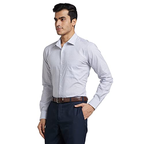 Image of Park Avenue Men Cotton Checkered Slim Fit Shirt