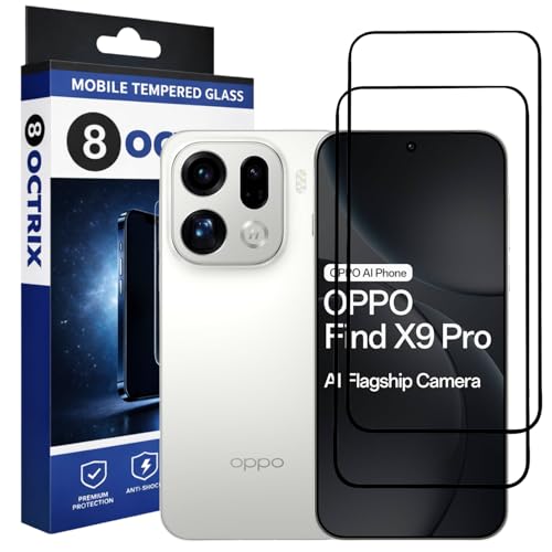 Image of Military-Grade Tempered Glass Screen Protector Compatible for OPPO Find X9 Pro 5G with Edge to Edge Coverage - Case Friendly, Anti-Scratch & Bubble-Free Installation Kit (Pack Of 2)
