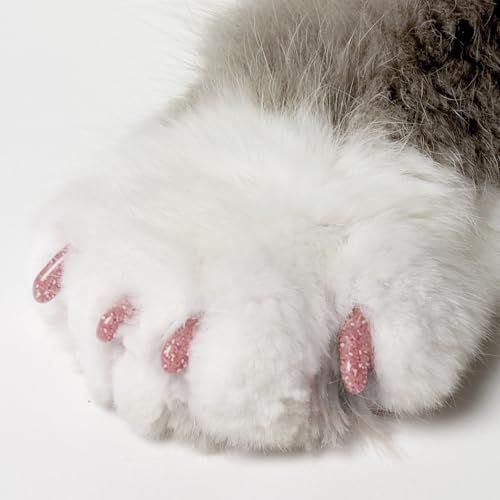 Image of Soft Claws for Cats, Size Small, Color Pink Glitter | Veterinarian-Developed, Non-Toxic, Protects Furniture & Skin, Easy to Apply, Long-Lasting Scratch Protection