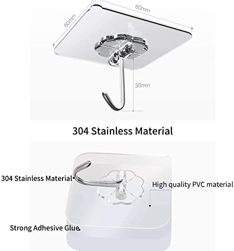 Image of NVF Hooks for Wall,Pack Adhesive Hooks for Wall Heavy Duty, self Adhesive Hook, Wall hangings, Kitchen Accessories Items, Clothes Hanging, Sticky Photo Frame Hangers, Strong Hanger (10)