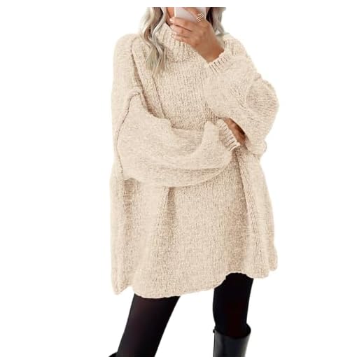 BTFBM Sweaters for Women Fall 2025 Long Sleeve Mock Neck Cable Knit Oversized Sweater Pullover Tops Thick Winter Clothes(Apricot, Large)