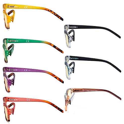 Image of Eyekepper 7-pack Blue Light Filter Glasses Women - Fashion Computer Eyeglasses Yellow Tinted +2.5