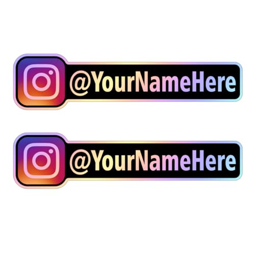 Custom Insta Vinyl Decal - Personalized Stickers with Name, Social Media Decal Stickers, Waterproof & UV Protected, Fade Resistant, Dishwasher Safe - Pack of 2