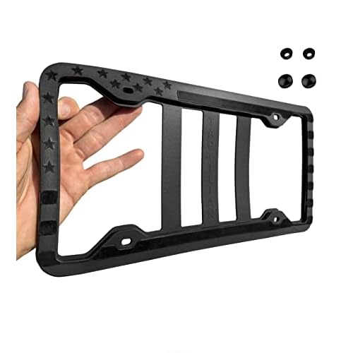TACTILIAN Original Silicone American Flag License Plate Frames - Subdued 3D Stars…
