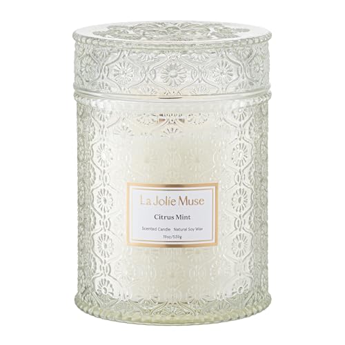 LA JOLIE MUSE, Vela Perfumada de Menta Marina y Abeto, Vela de Regalo en Tarro...